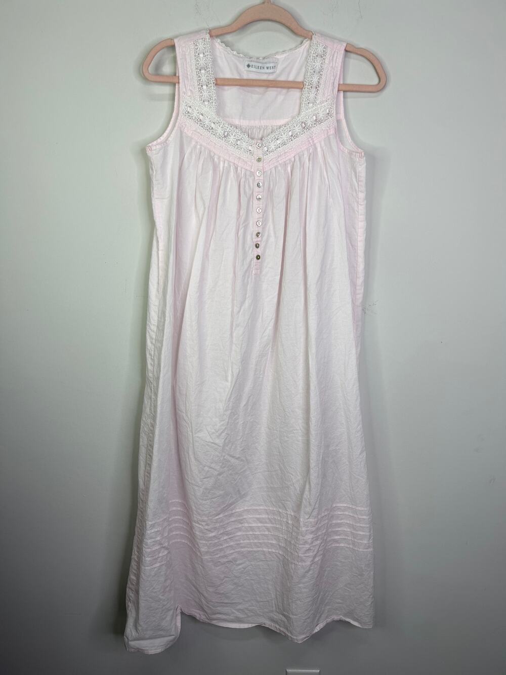 Eileen West Ballet Nightgown Soft Pink Size Small 100% Cotton